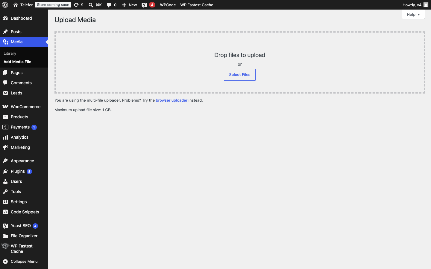 Biblioteca de mídia no WordPress